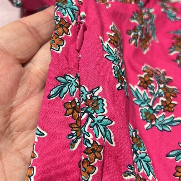 J. Crew Pink Floral Print Tiered Puff Sleeve Midi Dress  NWT - Picture 10 of 14